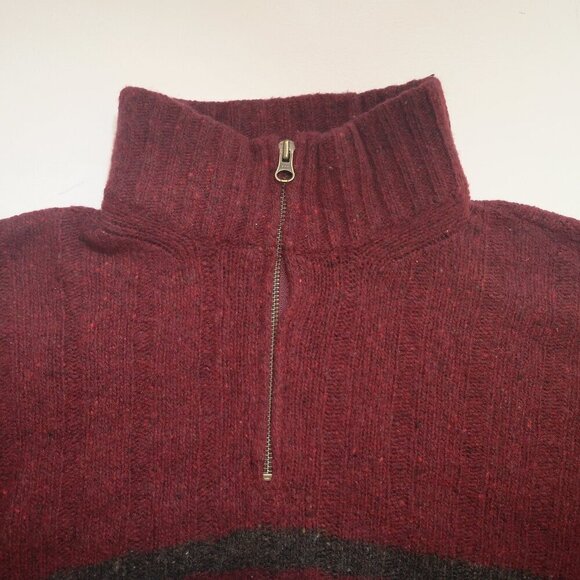J. Ashford Men's Size XL Burgundy 1/4 Zip Made in Italy Wool Blend Sweater - Picture 4 of 8
